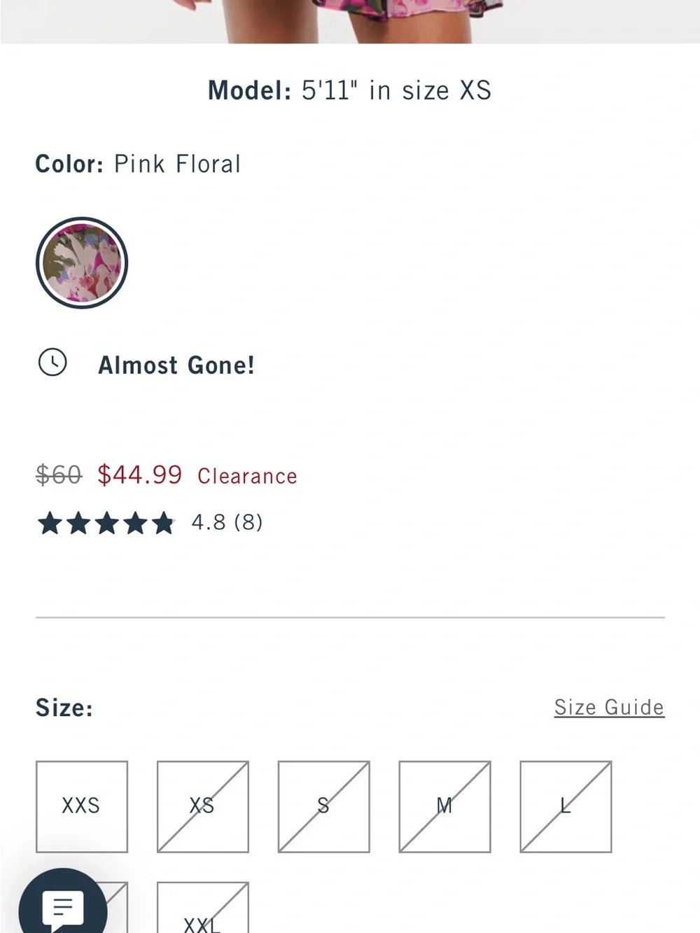 Abercrombie Women's High Rise Flowy Godet Mini Skirt in Pink Floral XXS
